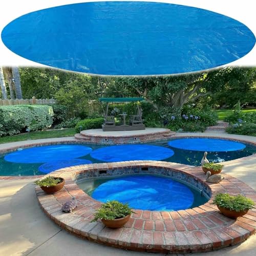 ZBORAVPIX Schwimmbadabdeckung， wasserdichte Poolabdeckung, blau, mehrere Größen, passend zuschneidbar, 0,4 mm dick(2.4m/8ft) von ZBORAVPIX