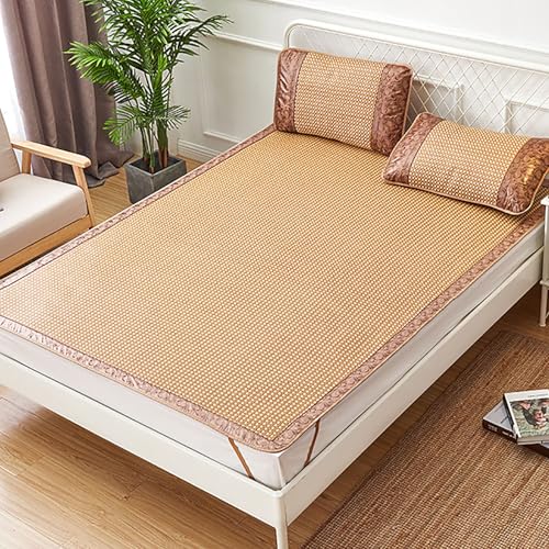 ZBORAVPIX Sommer-Schlafmatte Bett, Bambus-Schlafmatte, faltbar, doppelseitig, kühlendes Spannbettlaken, Mehrfarbig, mehrere Größen(Color C,180 * 200cm) von ZBORAVPIX