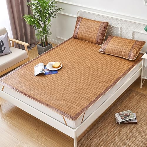 ZBORAVPIX Sommer-Schlafmatte Bett, Bambus-Schlafmatte, faltbar, doppelseitig, kühlendes Spannbettlaken, Mehrfarbig, mehrere Größen(Color G,180 * 200cm) von ZBORAVPIX
