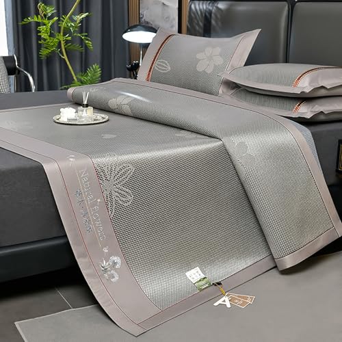 ZBORAVPIX Sommer-Schlafmatte Bett, Bambus-Schlafmatte mit Kissenbezug, Mehrfarbig, 90-200 cm, 2er-Pack(Color C,150cm) von ZBORAVPIX
