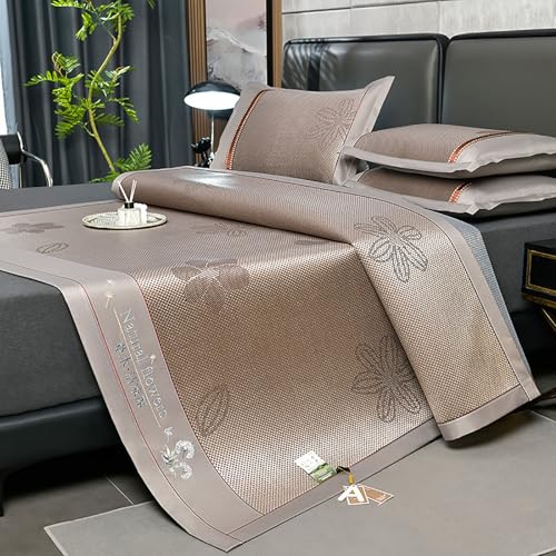 ZBORAVPIX Sommer-Schlafmatte Bett, Bambus-Schlafmatte mit Kissenbezug, Mehrfarbig, 90-200 cm, 2er-Pack(Color E,90cm) von ZBORAVPIX