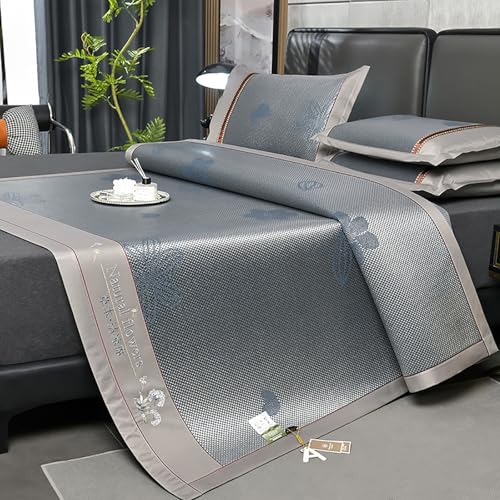 ZBORAVPIX Sommer-Schlafmatte Bett, Bambus-Schlafmatte mit Kissenbezug, Mehrfarbig, 90-200 cm, 2er-Pack(Color a,90cm) von ZBORAVPIX