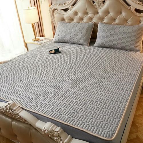 ZBORAVPIX Sommer-Schlafmatte Bett, Latexmatten- und Kissenbezug-Set zur Kühlung, mehrere Größen(15,180x200cm 3 pcs Set) von ZBORAVPIX