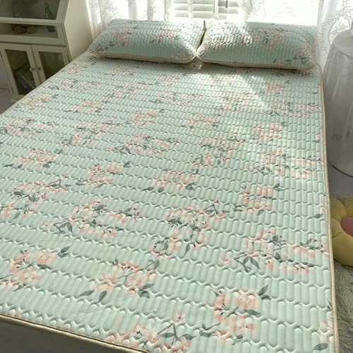ZBORAVPIX Sommer-Schlafmatte Bett, Latexmatten- und Kissenbezug-Set zur Kühlung, mehrere Größen(3,120x200cm 2 pcs Set) von ZBORAVPIX