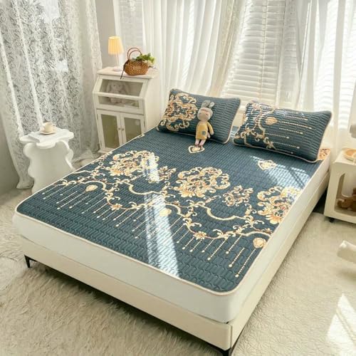 ZBORAVPIX Sommer-Schlafmatte Bett, Latexmatten- und Kissenbezug-Set zur Kühlung, mehrere Größen(4,150x200cm 3 pcs Set) von ZBORAVPIX