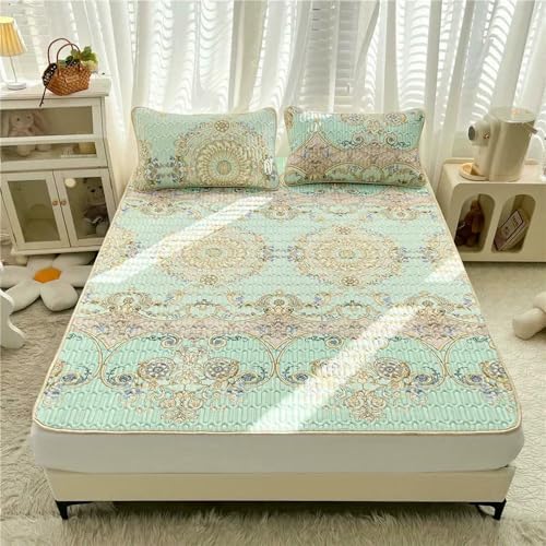 ZBORAVPIX Sommer-Schlafmatte Bett, Latexmatten- und Kissenbezug-Set zur Kühlung, mehrere Größen(5,180x200cm 3 pcs Set) von ZBORAVPIX