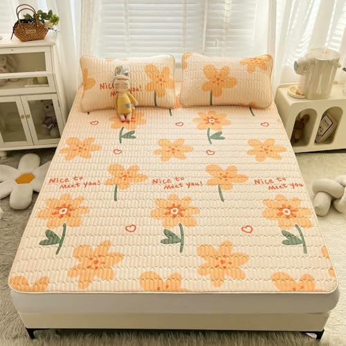 ZBORAVPIX Sommer-Schlafmatte Bett, Latexmatten- und Kissenbezug-Set zur Kühlung, mehrere Größen(8,150x200cm 3 pcs Set) von ZBORAVPIX