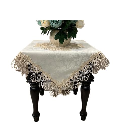 ZBORAVPIX Stickerei Tischläufer, Quadratische Tischdecke, luxuriöse Stickerei, Spitze, Esstischbezug(Hm42,60X60cm1pcs) von ZBORAVPIX