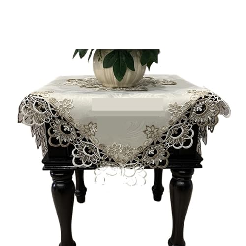 ZBORAVPIX Stickerei Tischläufer, Quadratische Tischdecke, luxuriöse Stickerei, Spitze, Esstischbezug(Hm98,40X40cm1pcs) von ZBORAVPIX
