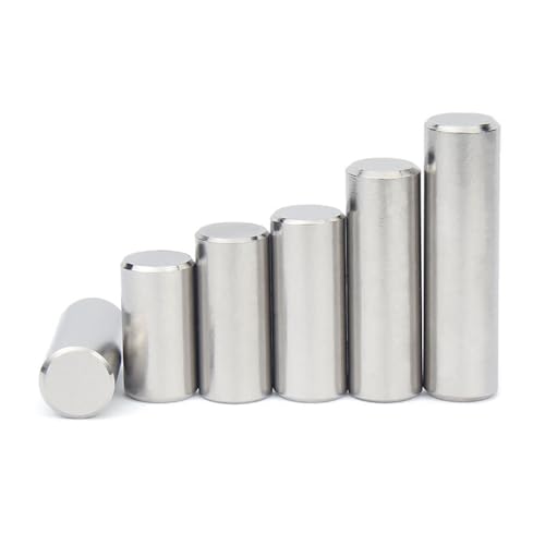 Zylindrische Dübelnägel Zapfen, 10 Stück M1,5 M2 M2,5 M3 M4 M5 304 A2-70 SS Passstifte Silber Mehrere Größen(M2.5-25MM) von ZBORAVPIX