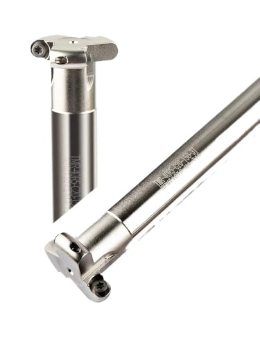 Kompatibel for – 1 Stück T-Nutfräser: Nutwerkzeuge mit runder Nase (R3/R4/R5/R6), 150L Länge, Hartmetalleinsätze (RCMT/RPMT 08T2/1204) for CNC-Schaftfräser(50R2.5-C25-150-6T) von ZBOUMRTG
