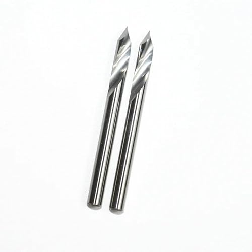 Kompatibel mit – 3,175 mm x 60 ° x 0,1 mm 1-schneidiger Gravurfräser: Kegelfräser for Aluminium-, Kupfer-, MDF- und Holzfräsarbeiten(2 pieces) von ZBOUMRTG