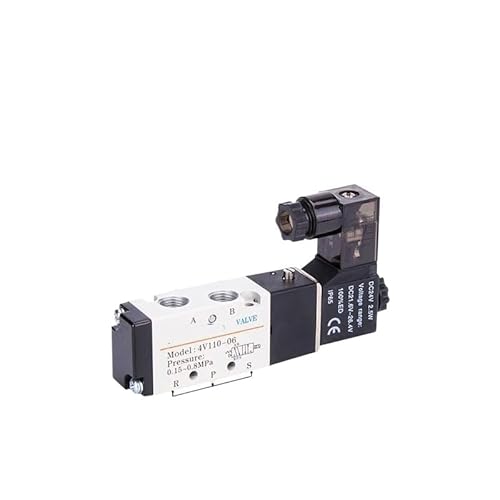 Kompatibel mit AirTAC 4V110-06 4V210-08 4V310-10 4V410-15 – Wegemagnetventile 12 V/24 V/110 V/220 V(4V110-06,AC110V) von ZBOUMRTG