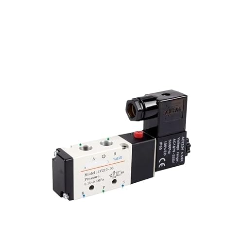 Kompatibel mit AirTAC 4V110-06 4V210-08 4V310-10 4V410-15 – Wegemagnetventile 12 V/24 V/110 V/220 V(4V210-06,DC24V) von ZBOUMRTG
