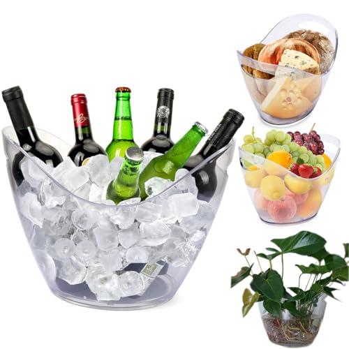 ZBPASL 8L Eiseimer Champagner Eimer,Eis Eimer,Weinkühler Sektkühler,große Eiskübel, Küchenobst und Gemüse Vorratsbehälter Behälter (Clear) von ZBPASL