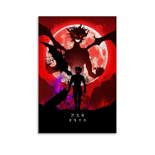ZBSXLBNG Anime Poster Black Clover Poster Dekorative Malerei Leinwand Wandkunst Wohnzimmer Poster Schlafzimmer Malerei 12x18inch(30x45cm) von ZBSXLBNG