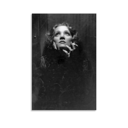 ZBSXLBNG Marlene Dietrich Black White Poster Dekorative Malerei Leinwand Wandkunst Wohnzimmer Poster Schlafzimmer Malerei 08x12inch(20x30cm) von ZBSXLBNG