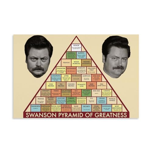 ZBSXLBNG Parks And Recreation Swanson Pyramid of Greatness Wandkunst Bilddruck Moderne Familienzimmer Dekor 12x18inch(30x45cm) von ZBSXLBNG
