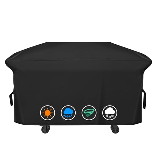 Strapazierfähige 600D-Polyester-Abdeckung, passend für Blackstone 91,4 cm Grillstation mit 2 Hauben, Outdoor-Gasgrill-Abdeckung mit Cinch-Riemen, 91,4 cm, langlebiges FadeStop-Material von ZBXFCSH