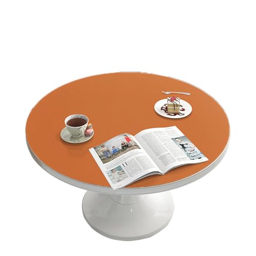 ZBXXSC Tischdecke Outdoor Rund,Kunstleder Tischdecke,tischmatte Aus Wildleder,Pu Leder Wasserdicht und ölbeständig einfarbig Küchentischdecke(J,Round 115cm) von ZBXXSC