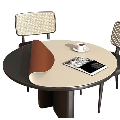 ZBXXSC Tischdecke Outdoor Rund,Kunstleder Tischdecke,tischmatte Aus Wildleder,Wendetischdecke Aus Leder,Dicke 2 Mm,Abwischbar Tischdecke(A,100cm Round) von ZBXXSC