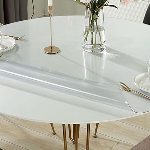 ZBXXSC Tischdecke Transparent Matt Rund Runde TischfolieTischdecke Tischschutz Wasserdicht PVC Tischschutzfolie 2 Mm Dicker Folie Für Esstisch, Couchtisch(B,Round 55cm) von ZBXXSC