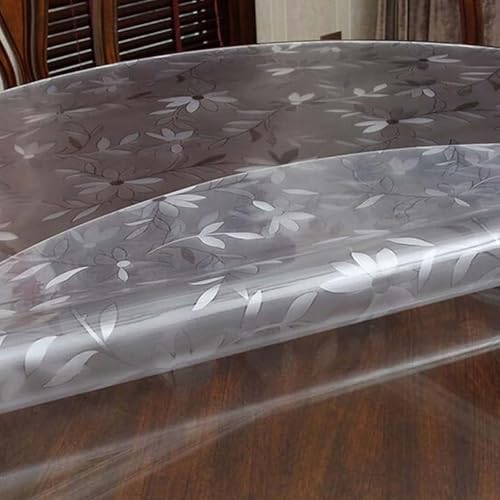 ZBXXSC Tischdecke Transparent Matt Rund Runde TischfolieTischdecke Tischschutz Wasserdicht PVC Tischschutzfolie 2 Mm Dicker Folie Für Esstisch, Couchtisch(C,Round 60cm) von ZBXXSC