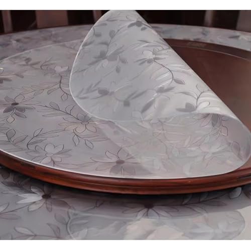 ZBXXSC Tischfolie Rund Transparent Mit Abgeschrägte Kante,Tischdecke Transparent Matt,Wasserdicht PVC Tischschutzfolie 2 Mm Dicker Folie Für Esstisch, Couchtisch(C,Round 40cm) von ZBXXSC