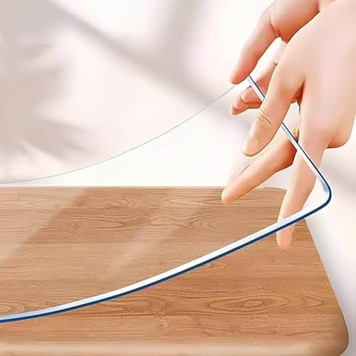 ZBXXSC Tischfolie Transparent 2mm, PVC Transparente Tischdecke,Wasserdicht Hitzebeständig Kratzfest, Schutzfolie Tisch Tischschutz Tisch Für Esstische,Schreibtische(Clear,50×100cm) von ZBXXSC