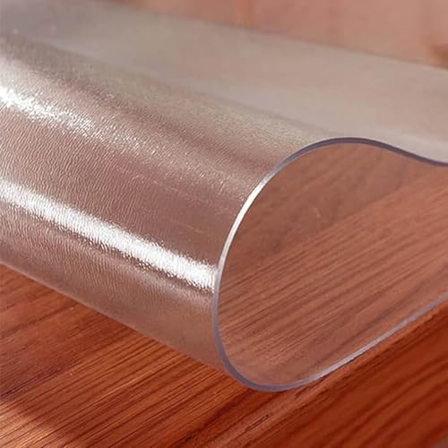 ZBXXSC Tischfolie Transparent 2mm, PVC Transparente Tischdecke,Wasserdicht Hitzebeständig Kratzfest, Schutzfolie Tisch Tischschutz Tisch Für Esstische,Schreibtische(Frosted,60×80cm) von ZBXXSC