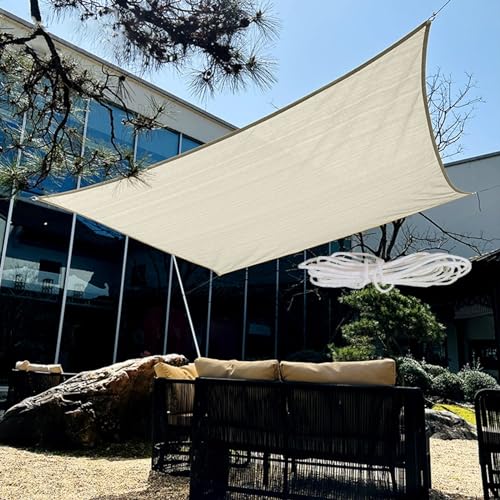 Robuster Sonnenschutz, hitzebeständiges Schattentuch aus HDPE-Material, Überdachung für Pergolen, für die Terrasse im Hinterhof oder im Garten(Off White,3x4m) von ZBYXPP