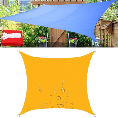 Sonnensegel, 500 cm, quadratisch, gebogen, für Hinterhof, Hof, Terrasse, Außenanlagen und Aktivitäten(Yellow) von ZBYXPP