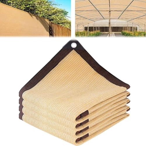 Sonnensegel, wasserdurchlässig und strapazierfähig, rechteckiger Stoffschirm für den Außenbereich, Terrasse, Rasen, Garten(Beige,2x10m) von ZBYXPP