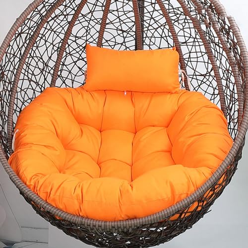 ZBYXPP Schaukel-Stuhlkissen mit hoher Rückenlehne, verdicktes Hängekorb-Ei-Sitzkissen, waschbar, mit Kopfstütze(Orange,105cm) von ZBYXPP