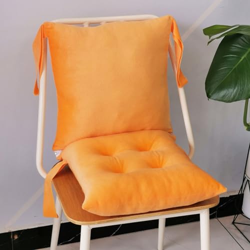 ZBYXPP Schaukelstuhlkissen, 2 Stück/Set, getuftete und rutschfeste Polster mit Bändern für Terrassen- und Gartensitze mit hoher Rückenlehne(Orange) von ZBYXPP