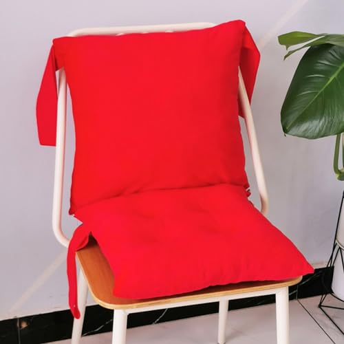 ZBYXPP Schaukelstuhlkissen, 2 Stück/Set, getuftete und rutschfeste Polster mit Bändern für Terrassen- und Gartensitze mit hoher Rückenlehne(Red) von ZBYXPP
