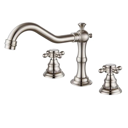 3 Loch Beckenmischer Wasserhahn, Waschbecken Wasserhähne geteilt 2-Griff-Becken Wasserhahn heißes und kaltes Wasser Messing 3 Loch Badezimmer Wasserhahn-Chrom-Plattierter 3 Loch Beckenmischer Wasserhahn, Waschbecken Wasserhähne geteilt 2-Griff-Becken Wasserhahn heißes und kaltes Wasser Messing 3 Loch Badezimmer Wasserhahn-Chrom-Plattierter von ZCCZJS