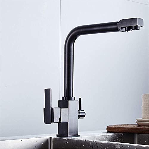 Alle Kupferküchenarmatur 3 Wege mit Filter reiner Wasser Wasserhahn Heißwassermischhahn Wasserhahn Rotary Multifunktionales Waschen Gemüse Becken Wasserreiniger Direkter Trinkhahn, Fang Qian Gu von ZCCZJS