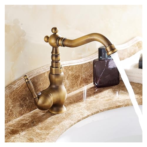 Badezimmer Antique Becken Wasserhahn Vintage Spülbecken Taps Messing Mixers Basin Mixer Wasser Bronze -Wasserhahn, einfache Installation von ZCCZJS