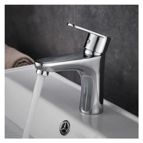Badezimmer -Becken Wasserhahn Messing Chrom Einer Griff Einer Loch Waschbecken Wasserhahn Kalt und Heißmischer Tap Deck montiert, einfache Installation Badezimmer -Becken Wasserhahn Messing Chrom Einer Griff Einer Loch Waschbecken Wasserhahn Kalt und Heißmischer Tap Deck montiert, einfache Installation von ZCCZJS