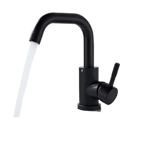 Badezimmerbecken Wasserhahn mattschwarzer Serie für Waschbecken Edelstahl Heiße und kaltes Wassermischhahn (gebürsteter Nickel) von ZCCZJS