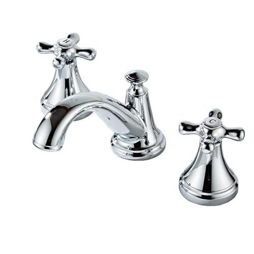Badezimmerbeckenmischer Wasserhahn 3 Loch Messing 2 Griffe heiß und kaltes Wasser Waschbecken Wasserhahn. Badezimmerbeckenmischer Wasserhahn 3 Loch Messing 2 Griffe heiß und kaltes Wasser Waschbecken Wasserhahn. von ZCCZJS