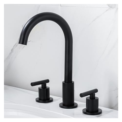 Becken Wasserhähne Messing Poliertes Chromdeck runden Waschbecken Wasserhähne 3 Löcher Doppelgriff Heiße und kaltes Wasserhahn, Einfach installieren Becken Wasserhähne Messing Poliertes Chromdeck runden Waschbecken Wasserhähne 3 Löcher Doppelgriff Heiße und kaltes Wasserhahn, Einfach installieren von ZCCZJS