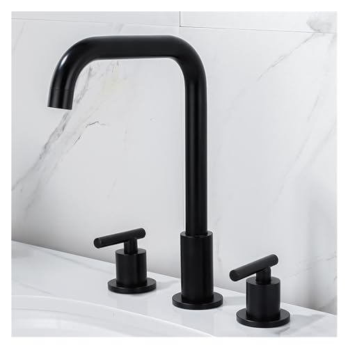 Becken Wasserhähne Messing Poliertes Chromdeck runden Waschbecken Wasserhähne 3 Löcher Doppelgriff Heiße und kaltes Wasserhahn, Einfach installieren Becken Wasserhähne Messing Poliertes Chromdeck runden Waschbecken Wasserhähne 3 Löcher Doppelgriff Heiße und kaltes Wasserhahn, Einfach installieren von ZCCZJS