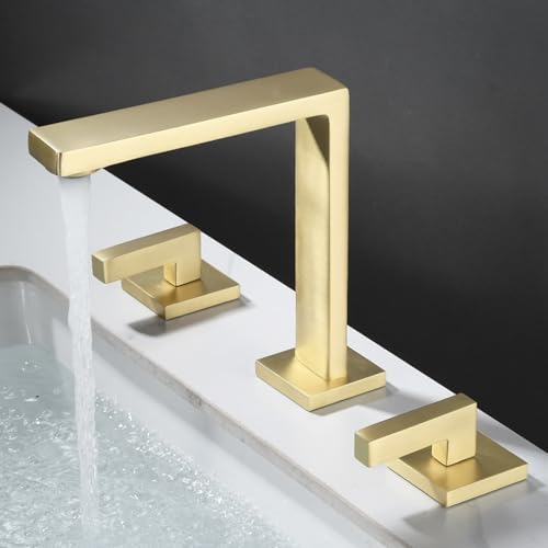 Beckenarmäuren 3 Loch Doppelgriff Heiße und kaltes Wasserbecken Wasserhahn Messing Waschbecken Wasserhahn-Pushed Gold Beckenarmäuren 3 Loch Doppelgriff Heiße und kaltes Wasserbecken Wasserhahn Messing Waschbecken Wasserhahn-Pushed Gold von ZCCZJS