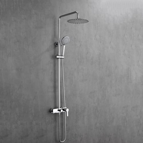 Duschkopf Niederschlag Duschkopf und Schlauch Set Messing Verstellbare Höhe mit Handdusche Eingriff Duschen für Badezimmer Mixer Chrome Dusch UI von ZCCZJS
