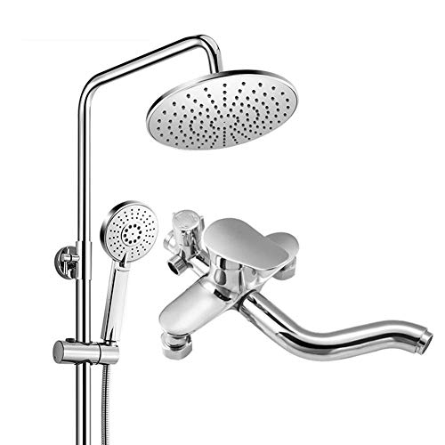 Duschkopfbad Duschhähler Set Bad Mixer Wasserhahn Bad Regen Dusche Wasserhahn Badezimmer Duschkopf Edelstahl Duschstange Chrom Bad Dusche UI von ZCCZJS