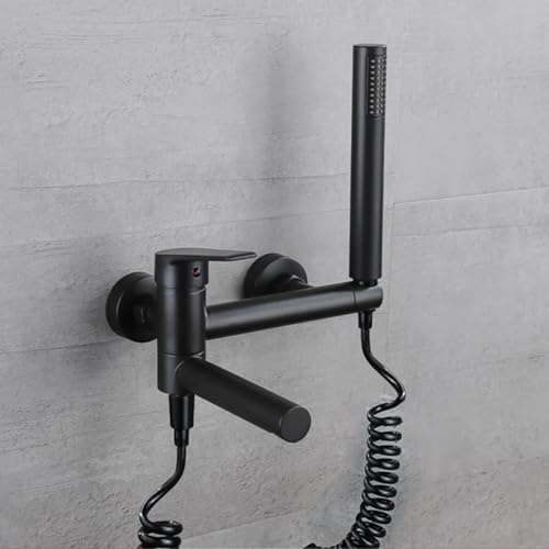 Duschmischer Badmixer Haken mit Duschwandmontage Schwarz rotierender Tippbad-Wannenmischer mit Duschkopfmixer Duschkopf und Schlauch Set-A Enterprise Mixer Dusch UI Duschmischer Badmixer Haken mit Duschwandmontage Schwarz rotierender Tippbad-Wannenmischer mit Duschkopfmixer Duschkopf und Schlauch Set-A Enterprise Mixer Dusch UI von ZCCZJS
