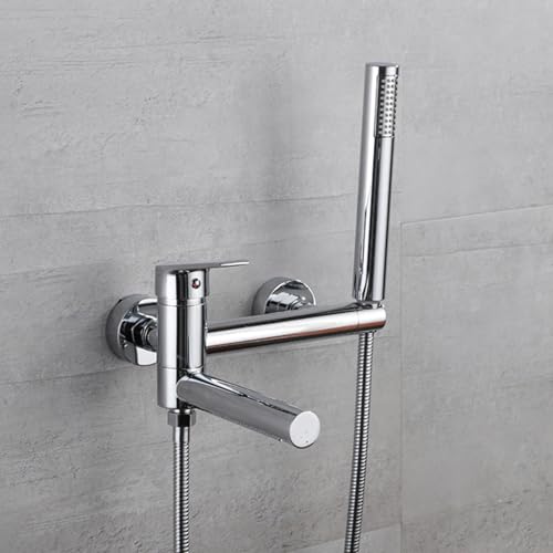 Duschmischer Badmixer Haken mit Duschwandmontage Schwarz rotierender Tippbad-Wannenmischer mit Duschkopfmixer Duschkopf und Schlauch Set-A Enterprise Mixer Dusch UI von ZCCZJS
