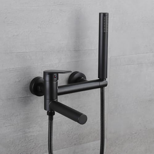 Duschmischer Badmixer Haken mit Duschwandmontage Schwarz rotierender Tippbad-Wannenmischer mit Duschkopfmixer Duschkopf und Schlauch Set-A Enterprise Mixer Dusch UI Duschmischer Badmixer Haken mit Duschwandmontage Schwarz rotierender Tippbad-Wannenmischer mit Duschkopfmixer Duschkopf und Schlauch Set-A Enterprise Mixer Dusch UI von ZCCZJS